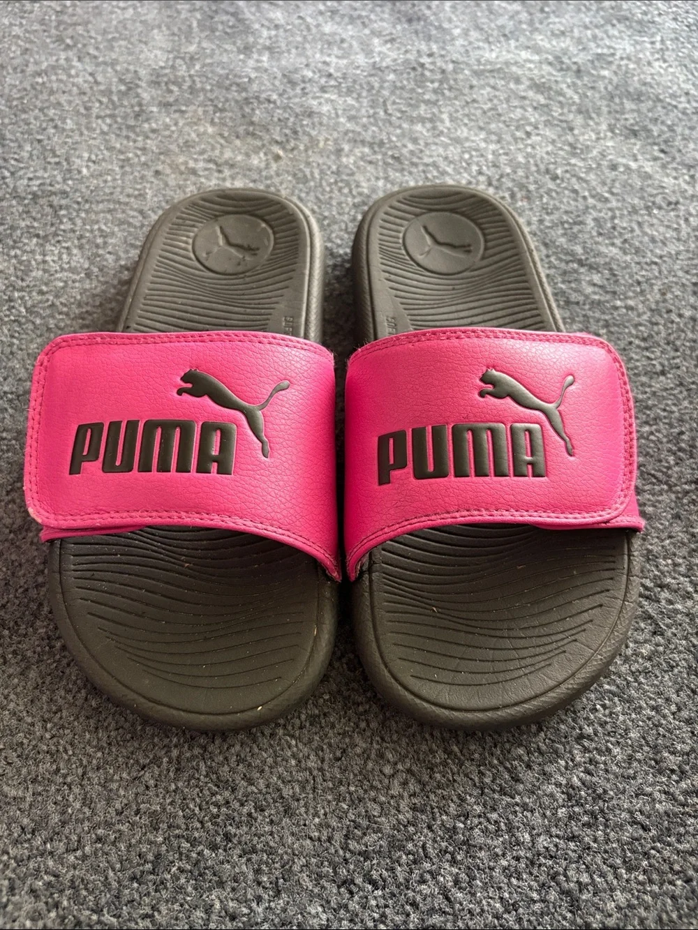 Puma Cool Cat Slides Black Pink Girls Youth Size 4Y Sandals